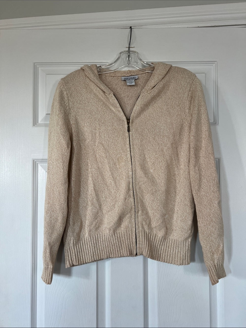 Northern Reflections 100% cotton Beige Hooded Zip Cardigan